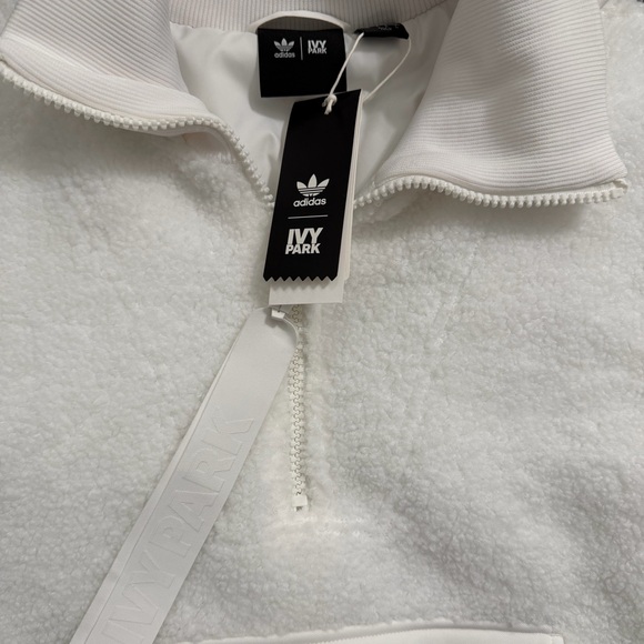 [NWT] Adidas x IVY PARK Unisex Icy Park 1/2 Zip Sherpa Hoodie Jacket | White - Picture 7 of 7